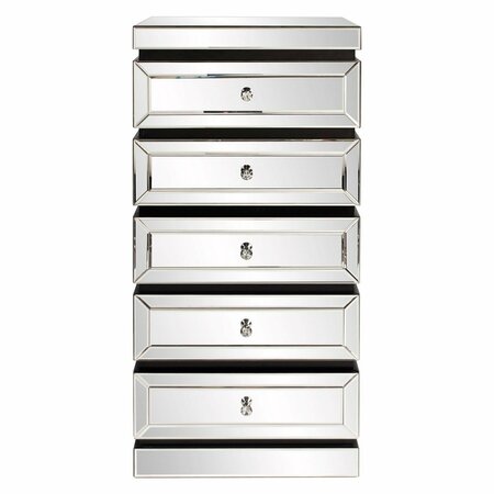 HOWARD ELLIOTT 5-Tiered Mirrored Tower With Drawers 99063